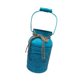 Maxbell Retro Iron Flower Bucket Farmhouse Flower Planter Metal Bucket for Balconies blue