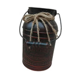 Maxbell Retro Iron Flower Bucket Farmhouse Flower Planter Metal Bucket for Balconies red