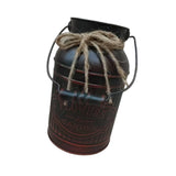Maxbell Retro Iron Flower Bucket Farmhouse Flower Planter Metal Bucket for Balconies red