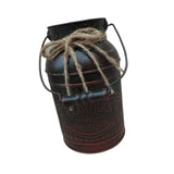 Maxbell Retro Iron Flower Bucket Farmhouse Flower Planter Metal Bucket for Balconies red
