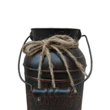Maxbell Retro Iron Flower Bucket Farmhouse Flower Planter Metal Bucket for Balconies red