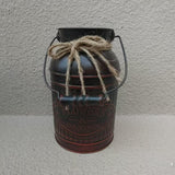 Maxbell Retro Iron Flower Bucket Farmhouse Flower Planter Metal Bucket for Balconies red