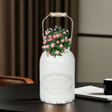 Maxbell Milk Jug Vase Metal Rustic Decorative Metal Flower Jug for Home Office Table