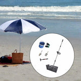 Maxbell Sand Rake Large Telescopic Handle Carbon Steel Convenient Sifting Pet Shovel black
