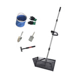 Maxbell Sand Rake Large Telescopic Handle Carbon Steel Convenient Sifting Pet Shovel black