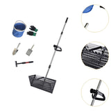 Maxbell Sand Rake Large Telescopic Handle Carbon Steel Convenient Sifting Pet Shovel black