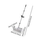 Maxbell Sand Rake Large Telescopic Handle Carbon Steel Convenient Sifting Pet Shovel silver