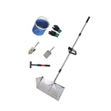Maxbell Sand Rake Large Telescopic Handle Carbon Steel Convenient Sifting Pet Shovel silver