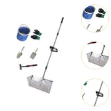 Maxbell Sand Rake Large Telescopic Handle Carbon Steel Convenient Sifting Pet Shovel silver