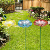 Maxbell Bird Bath Morning Glory Shape with Stand Feeding Bowl for Lawn Patio Outside yellow