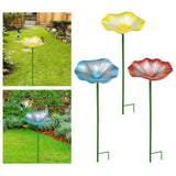 Maxbell Bird Bath Morning Glory Shape with Stand Feeding Bowl for Lawn Patio Outside yellow