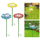 Maxbell Bird Bath Morning Glory Shape with Stand Feeding Bowl for Lawn Patio Outside yellow
