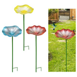 Maxbell Bird Bath Morning Glory Shape with Stand Feeding Bowl for Lawn Patio Outside yellow