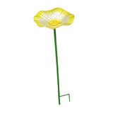 Maxbell Bird Bath Morning Glory Shape with Stand Feeding Bowl for Lawn Patio Outside yellow