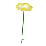 Maxbell Bird Bath Morning Glory Shape with Stand Feeding Bowl for Lawn Patio Outside yellow