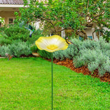Maxbell Bird Bath Morning Glory Shape with Stand Feeding Bowl for Lawn Patio Outside yellow