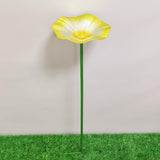 Maxbell Bird Bath Morning Glory Shape with Stand Feeding Bowl for Lawn Patio Outside yellow