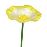 Maxbell Bird Bath Morning Glory Shape with Stand Feeding Bowl for Lawn Patio Outside yellow
