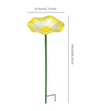 Maxbell Bird Bath Morning Glory Shape with Stand Feeding Bowl for Lawn Patio Outside yellow