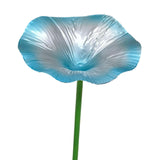 Maxbell Bird Bath Morning Glory Shape with Stand Feeding Bowl for Lawn Patio Outside blue