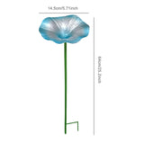 Maxbell Bird Bath Morning Glory Shape with Stand Feeding Bowl for Lawn Patio Outside blue