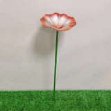 Maxbell Bird Bath Morning Glory Shape with Stand Feeding Bowl for Lawn Patio Outside red