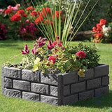 Maxbell 4 Pieces Garden Fence Edging Decorative for Landscaping Path Sidewalks Lawns Gray