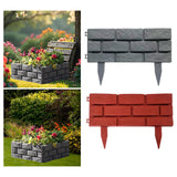 Maxbell 4 Pieces Garden Fence Edging Decorative for Landscaping Path Sidewalks Lawns Gray