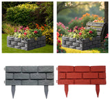 Maxbell 4 Pieces Garden Fence Edging Decorative for Landscaping Path Sidewalks Lawns Gray