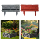 Maxbell 4 Pieces Garden Fence Edging Decorative for Landscaping Path Sidewalks Lawns Gray