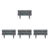 Maxbell 4 Pieces Garden Fence Edging Decorative for Landscaping Path Sidewalks Lawns Gray
