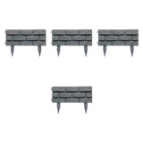 Maxbell 4 Pieces Garden Fence Edging Decorative for Landscaping Path Sidewalks Lawns Gray