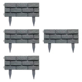 Maxbell 4 Pieces Garden Fence Edging Decorative for Landscaping Path Sidewalks Lawns Gray