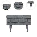 Maxbell 4 Pieces Garden Fence Edging Decorative for Landscaping Path Sidewalks Lawns Gray