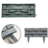 Maxbell 4 Pieces Garden Fence Edging Decorative for Landscaping Path Sidewalks Lawns Gray