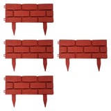 Maxbell 4 Pieces Garden Fence Edging Decorative for Landscaping Path Sidewalks Lawns Red