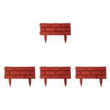 Maxbell 4 Pieces Garden Fence Edging Decorative for Landscaping Path Sidewalks Lawns Red
