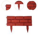 Maxbell 4 Pieces Garden Fence Edging Decorative for Landscaping Path Sidewalks Lawns Red