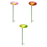 Maxbell Bird Feeder Station Metal Ornament Metal Bee Cup for Outdoor Courtyard Patio Pink