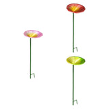 Maxbell Bird Feeder Station Metal Ornament Metal Bee Cup for Outdoor Courtyard Patio Pink