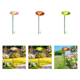 Maxbell Bird Feeder Station Metal Ornament Metal Bee Cup for Outdoor Courtyard Patio Pink