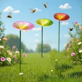 Maxbell Bird Feeder Station Metal Ornament Metal Bee Cup for Outdoor Courtyard Patio Pink