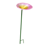 Maxbell Bird Feeder Station Metal Ornament Metal Bee Cup for Outdoor Courtyard Patio Pink