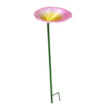 Maxbell Bird Feeder Station Metal Ornament Metal Bee Cup for Outdoor Courtyard Patio Pink