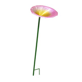 Maxbell Bird Feeder Station Metal Ornament Metal Bee Cup for Outdoor Courtyard Patio Pink