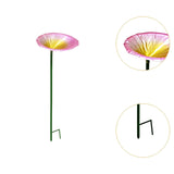 Maxbell Bird Feeder Station Metal Ornament Metal Bee Cup for Outdoor Courtyard Patio Pink