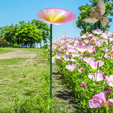 Maxbell Bird Feeder Station Metal Ornament Metal Bee Cup for Outdoor Courtyard Patio Pink