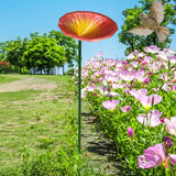 Maxbell Bird Feeder Station Metal Ornament Metal Bee Cup for Outdoor Courtyard Patio Red