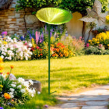 Maxbell Bird Feeder Station Metal Ornament Metal Bee Cup for Outdoor Courtyard Patio Green