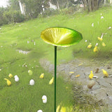 Maxbell Bird Feeder Station Metal Ornament Metal Bee Cup for Outdoor Courtyard Patio Green